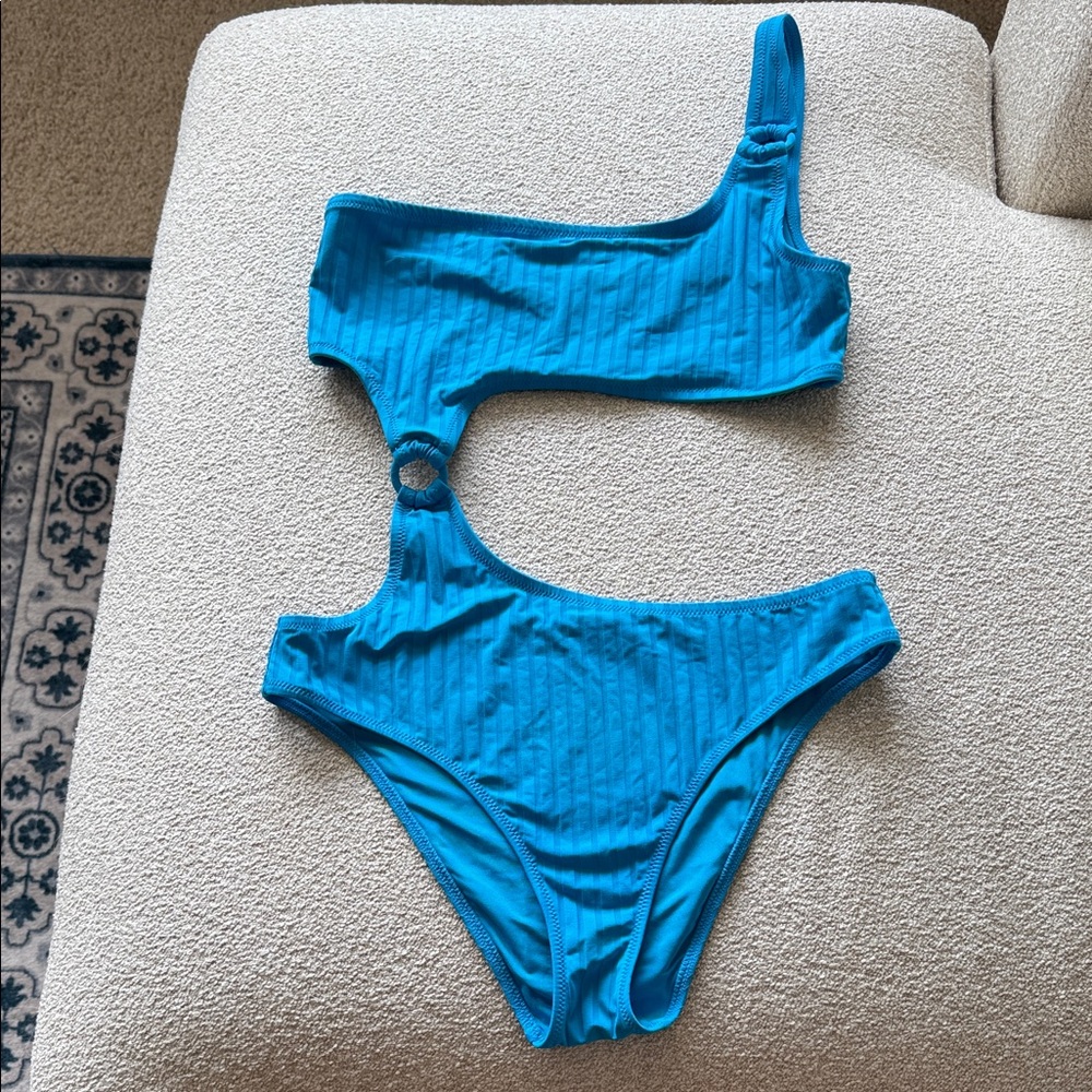 Aerie Vibrant Blue One-Piece Cutout Swimsuit